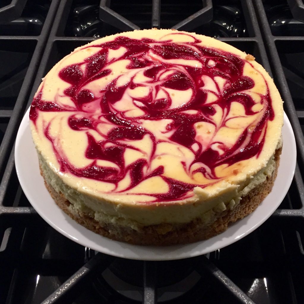 Vanilla Bean Raspberry-Swirl Cheesecake – Growing Up Savvy